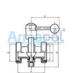 Butterfly valve nut/nut PN standard [3.040]